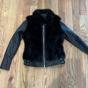 BlankNYC Faux Leather and Fur Jacket XS EUC